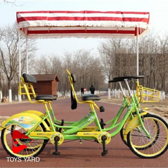 صورة دراجة هوائية عائلية 4 راكب ب لون ازرق جذاب